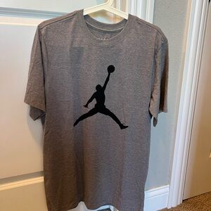 Jordan Gray Tee with Black and Red Accents